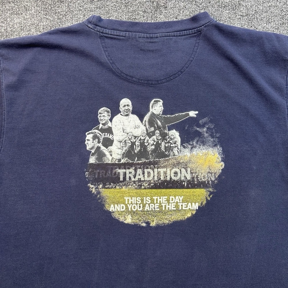 Notre Dame T- Shirt Mens XL Blue Crew Neck Short Sleeve Football NCAA Vintage - Picture 5 of 9